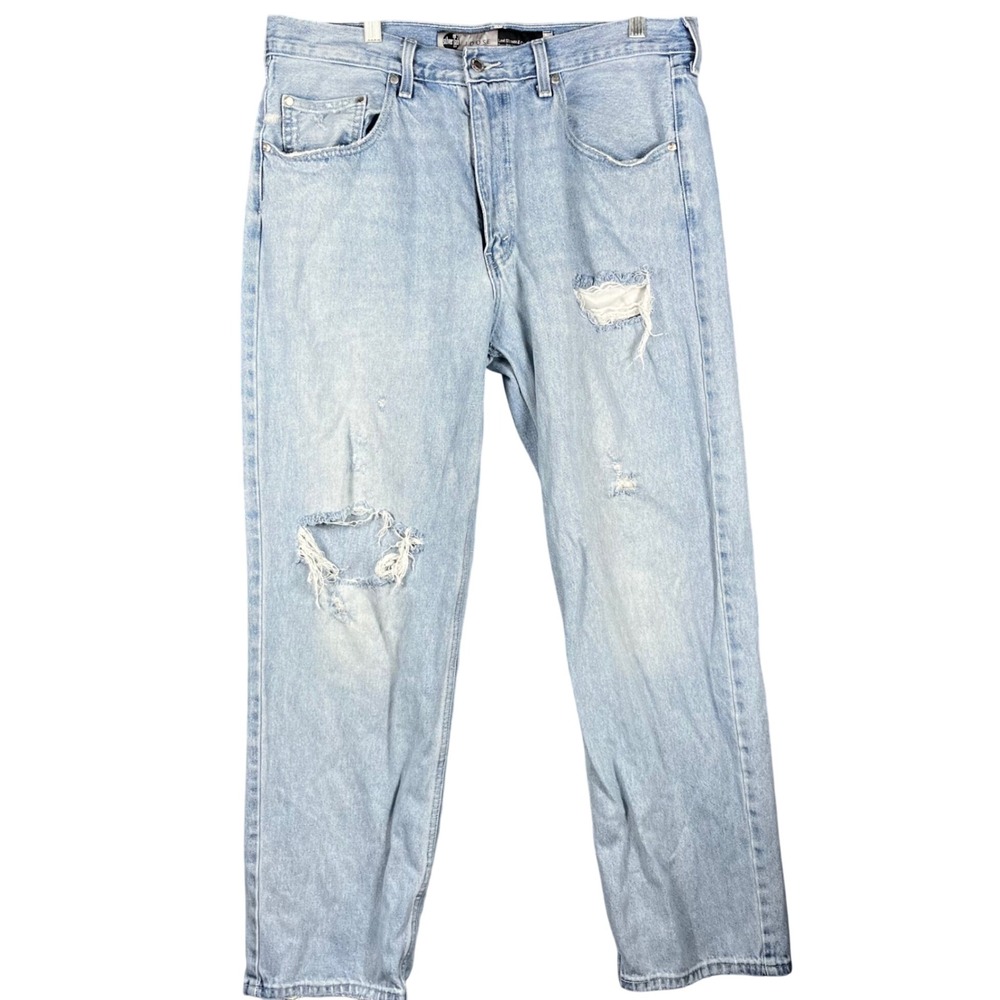 Levi's SilverTab Loose Jeans Mens 35 Light Wash Blue Distressed Baggy 90s Style